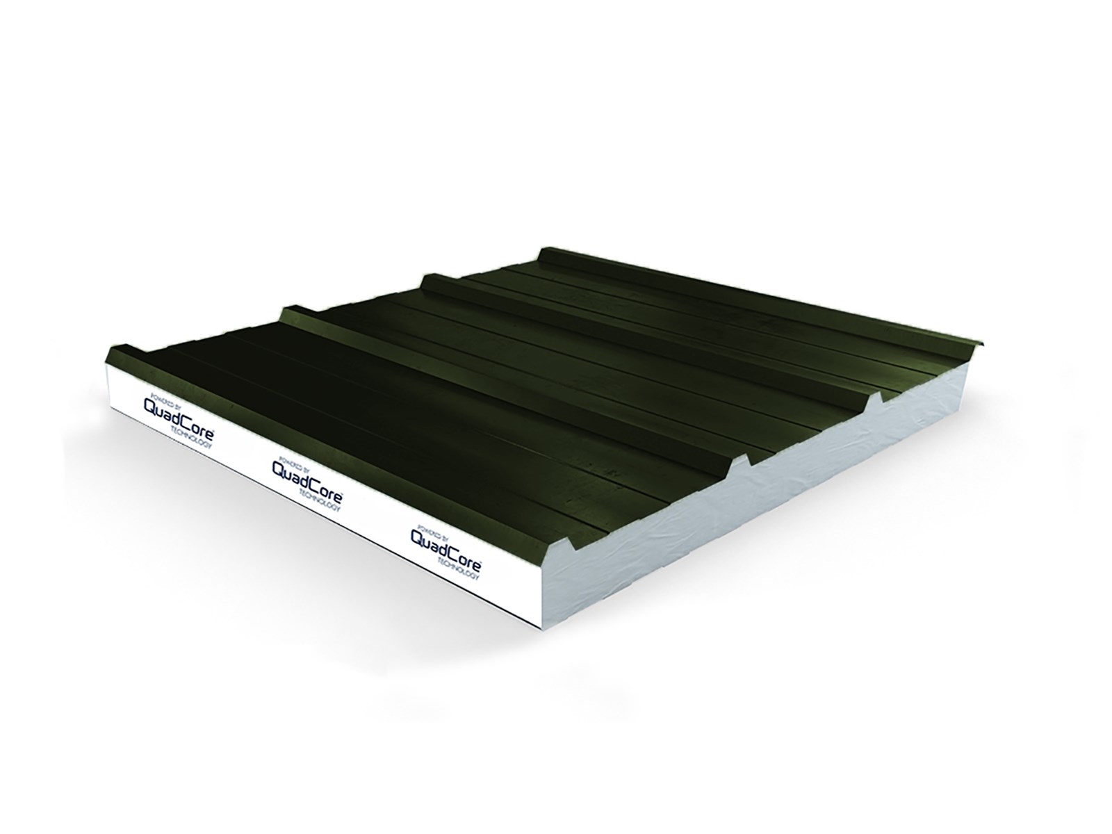 Kingspan trapezium Quadcore sandwichpaneel dak, KS1000 RW, 40/71mm, interieur, XL Forte Bottle Green (±RAL 6007)