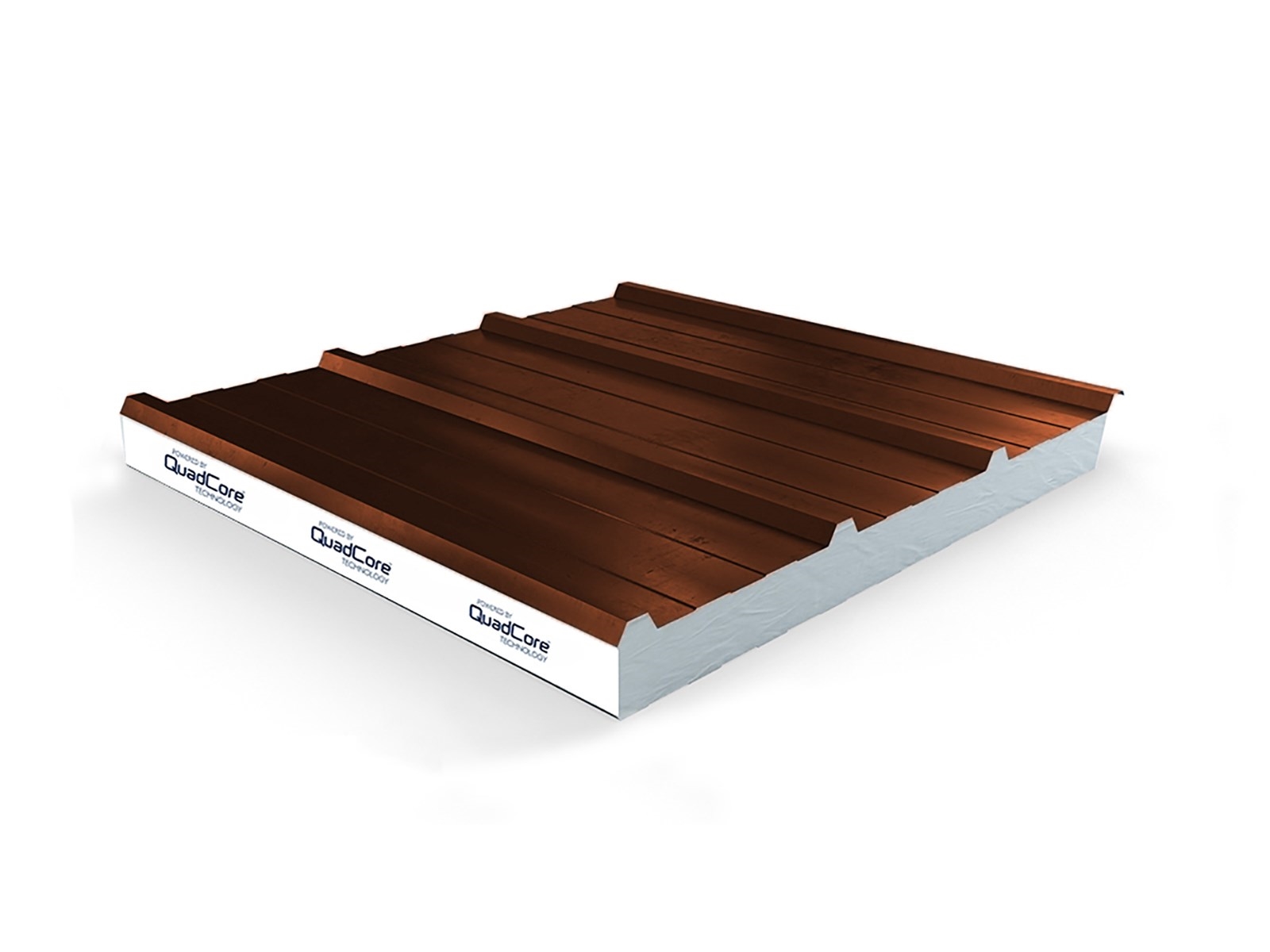 Kingspan trapezium Quadcore sandwichpaneel dak, KS1000 RW, 60/91mm, interieur, XL Forte Copper Beach (±RAL 8004)