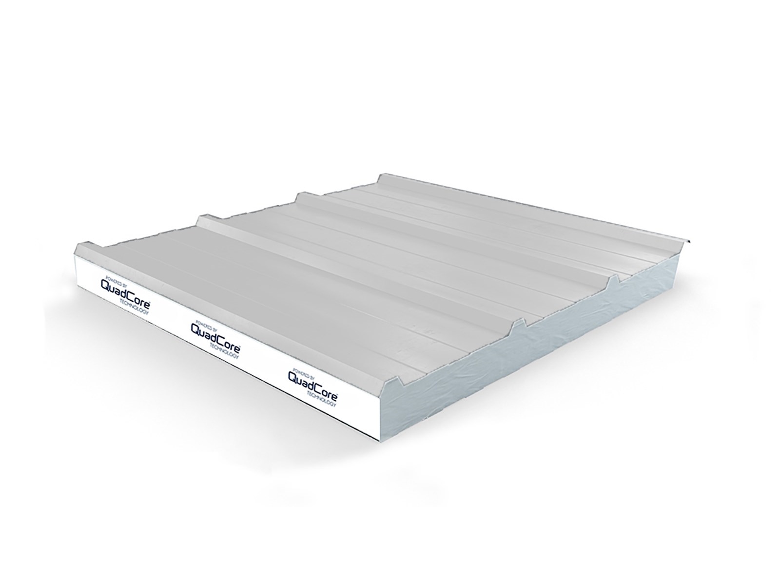 Kingspan trapezium Quadcore sandwichpaneel dak, KS1000 RW, 40/71mm, interieur, Spectrum Metallic Silver Metallic (±RAL 9006)