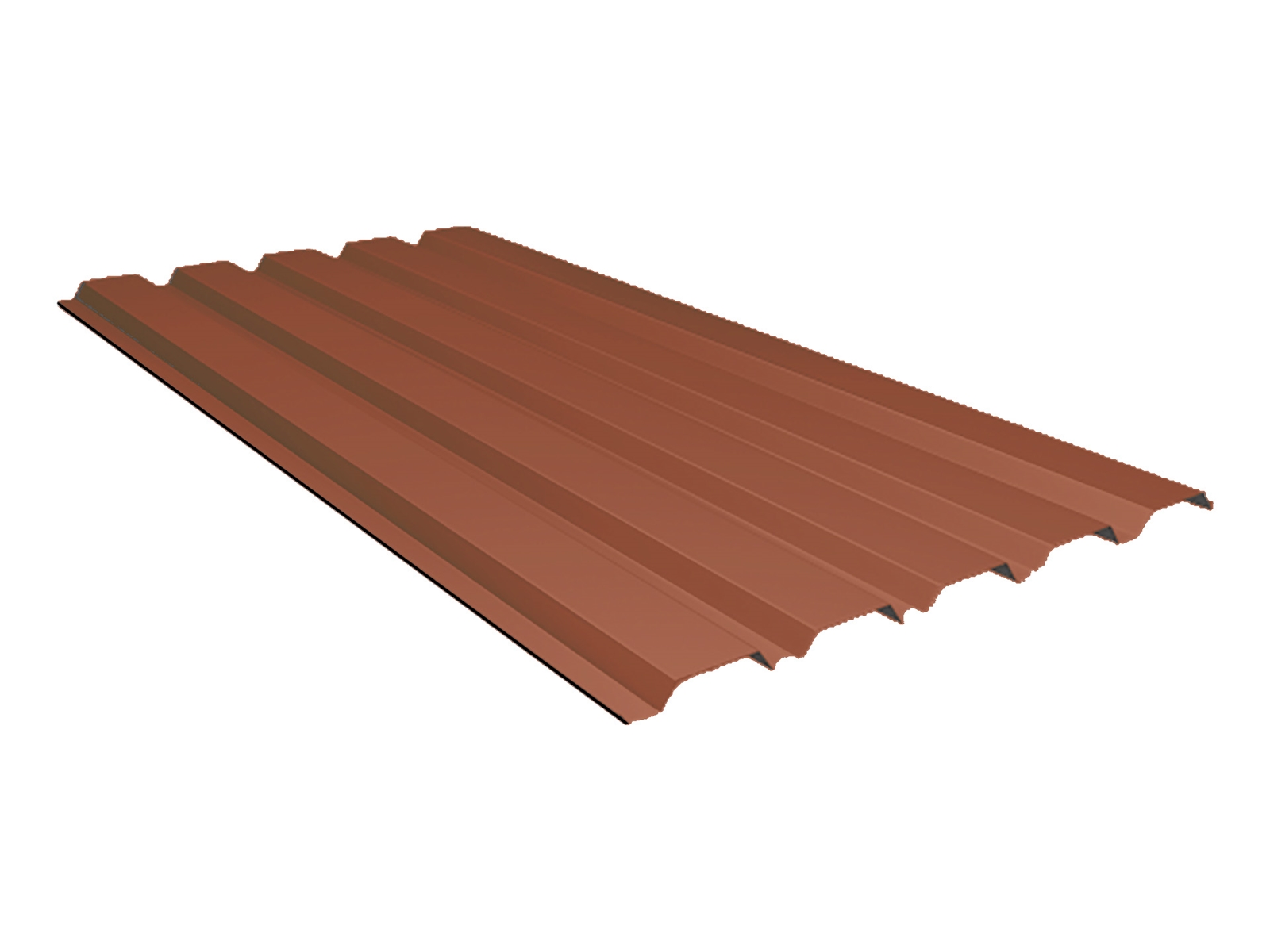 Stalen damwandplaat, 35/1035, 0.63mm, HPS Terracotta (±RAL 8004)