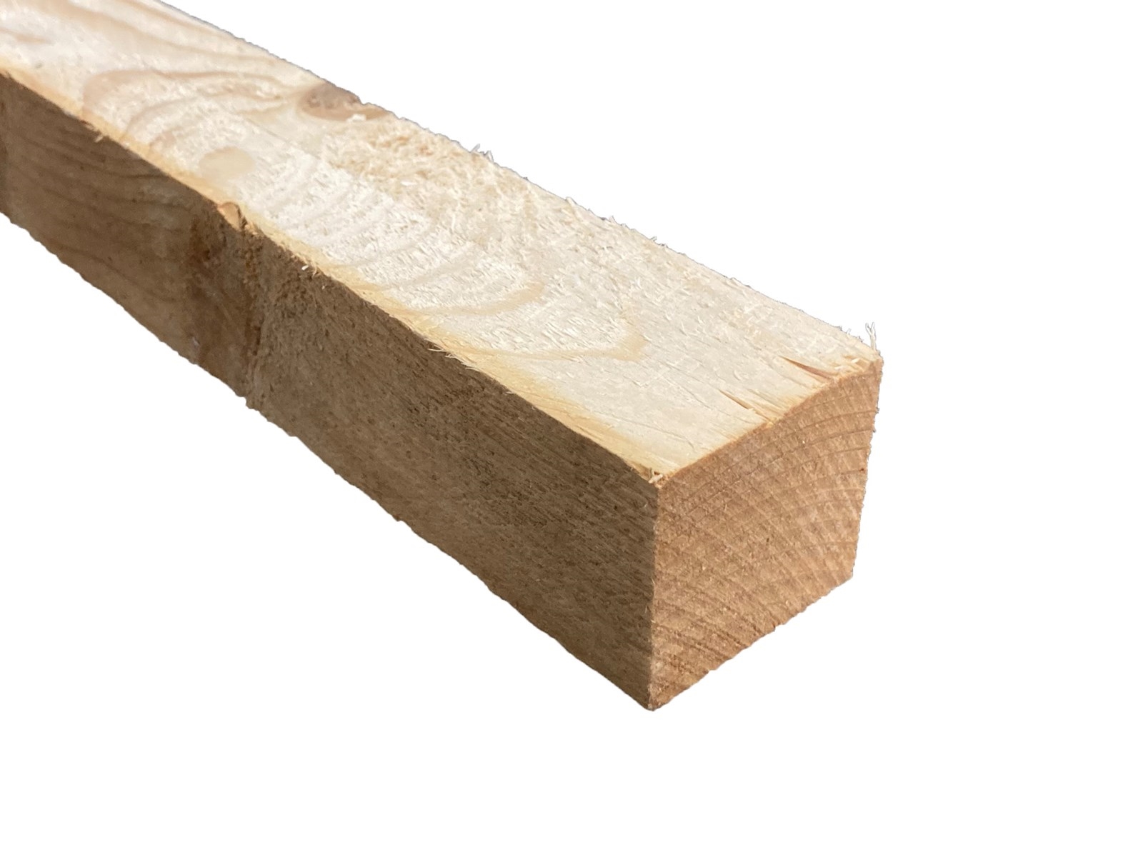 ME-vuren houten balk, ±45x45mm, C18, ruw, onbehandeld, 3600mm